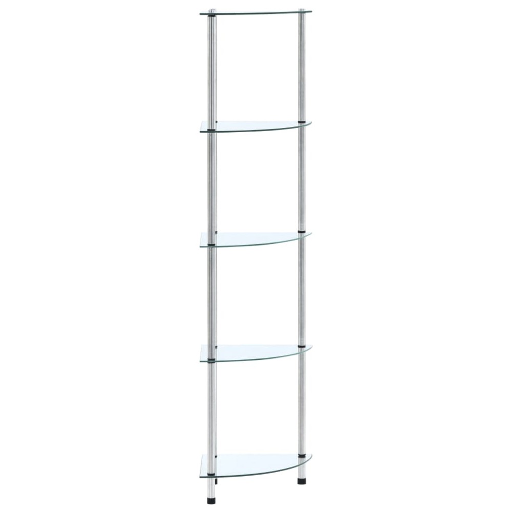 vidaXL Raft cu 5 niveluri transparent, 30x30x130 cm, sticlă securizată