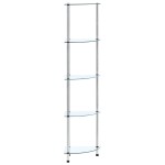 vidaXL Raft cu 5 niveluri transparent, 30x30x130 cm, sticlă securizată