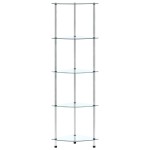vidaXL Raft cu 5 niveluri transparent, 30x30x130 cm, sticlă securizată
