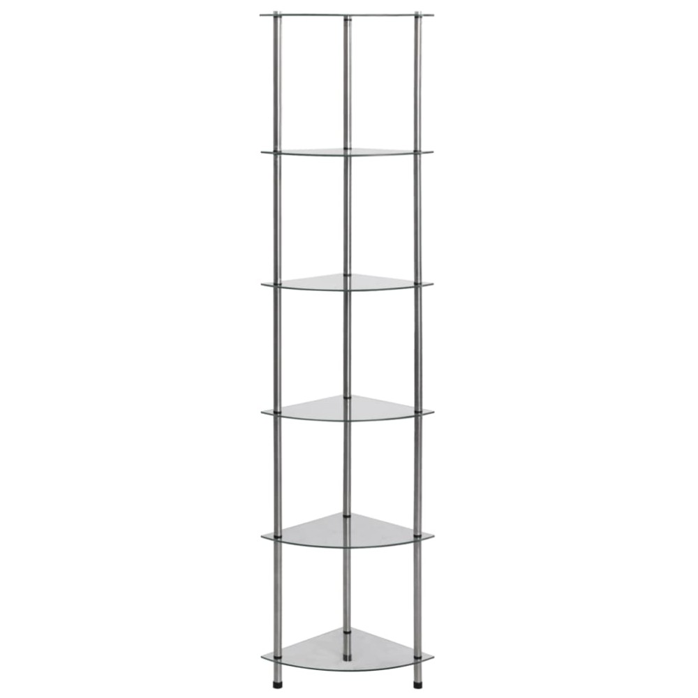 vidaXL Raft cu 6 niveluri transparent, 30x30x160 cm, sticlă securizată