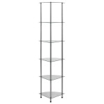 vidaXL Raft cu 6 niveluri transparent, 30x30x160 cm, sticlă securizată