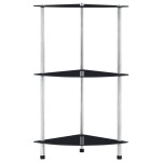vidaXL Raft cu 3 niveluri, negru, 30 x 30 x 67 cm, sticlă securizată vidaXL Raft cu 3 niveluri, negru, 30 x 30 x 67 cm, sticlă securizată