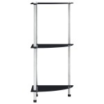 vidaXL Raft cu 3 niveluri, negru, 30 x 30 x 67 cm, sticlă securizată vidaXL Raft cu 3 niveluri, negru, 30 x 30 x 67 cm, sticlă securizată