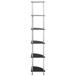 vidaXL Raft cu 6 niveluri, negru, 30 x 30 x 160 cm, sticlă securizată
