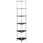 vidaXL Raft cu 6 niveluri, negru, 30 x 30 x 160 cm, sticlă securizată
