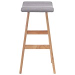 vidaXL Scaun de bar, gri deschis, material textil