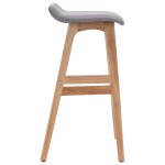 vidaXL Scaun de bar, gri deschis, material textil