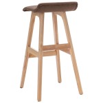 vidaXL Scaun de bar, gri taupe, material textil vidaXL Scaun de bar, gri taupe, material textil