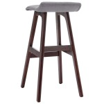 vidaXL Scaun de bar, gri deschis, material textil vidaXL Scaun de bar, gri deschis, material textil