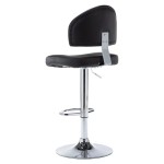 vidaXL Scaun de bar, negru, piele ecologică vidaXL Scaun de bar, negru, piele ecologică