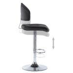 vidaXL Scaun de bar, negru, piele ecologică vidaXL Scaun de bar, negru, piele ecologică