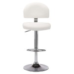 vidaXL Scaun de bar, alb, piele ecologică vidaXL Scaun de bar, alb, piele ecologică