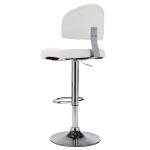 vidaXL Scaun de bar, alb, piele ecologică vidaXL Scaun de bar, alb, piele ecologică
