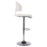 vidaXL Scaun de bar, alb, piele ecologică vidaXL Scaun de bar, alb, piele ecologică