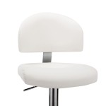 vidaXL Scaun de bar, alb, piele ecologică vidaXL Scaun de bar, alb, piele ecologică