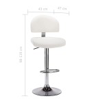 vidaXL Scaun de bar, alb, piele ecologică vidaXL Scaun de bar, alb, piele ecologică