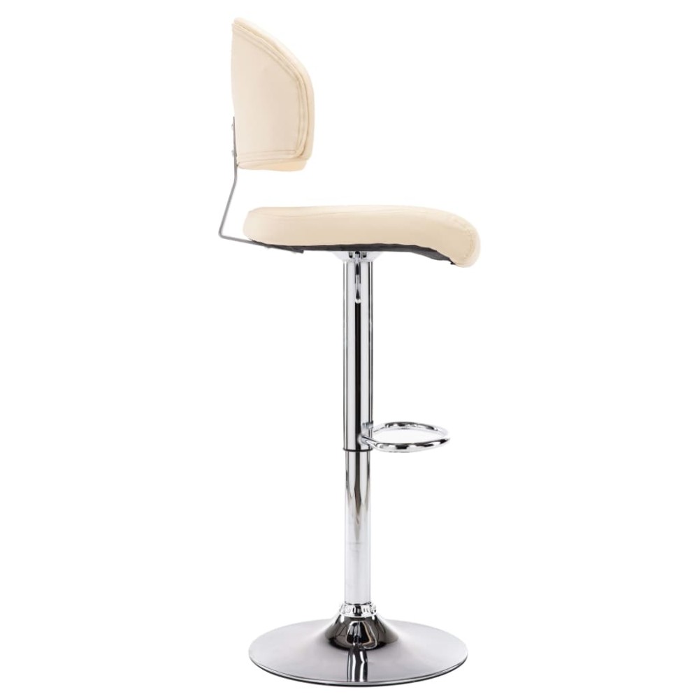 vidaXL Scaun de bar, crem, piele ecologică