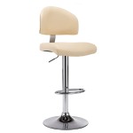 vidaXL Scaun de bar, crem, piele ecologică