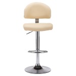 vidaXL Scaun de bar, crem, piele ecologică