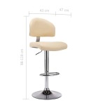vidaXL Scaun de bar, crem, piele ecologică