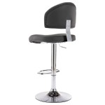 vidaXL Scaun de bar, gri, piele ecologică vidaXL Scaun de bar, gri, piele ecologică