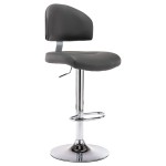 vidaXL Scaun de bar, gri, piele ecologică vidaXL Scaun de bar, gri, piele ecologică