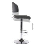 vidaXL Scaun de bar, gri, piele ecologică vidaXL Scaun de bar, gri, piele ecologică