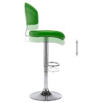 vidaXL Scaun de bar, verde, piele ecologică