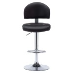 vidaXL Scaune de bar, 2 buc., negru, piele ecologică