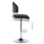 vidaXL Scaune de bar, 2 buc., negru, piele ecologică