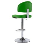 vidaXL Scaune de bar, 2 buc., verde, piele ecologică