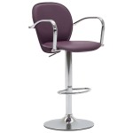vidaXL Scaune de bar cu brațe, 2 buc., violet, piele ecologică vidaXL Scaune de bar cu brațe, 2 buc., violet, piele ecologică