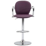 vidaXL Scaune de bar cu brațe, 2 buc., violet, piele ecologică vidaXL Scaune de bar cu brațe, 2 buc., violet, piele ecologică