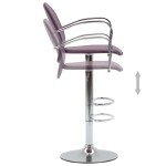 vidaXL Scaune de bar cu brațe, 2 buc., violet, piele ecologică vidaXL Scaune de bar cu brațe, 2 buc., violet, piele ecologică