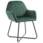 vidaXL Scaune de sufragerie, 2 buc., verde, catifea vidaXL Scaune de sufragerie, 2 buc., verde, catifea