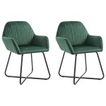 vidaXL Scaune de sufragerie, 2 buc., verde, catifea vidaXL Scaune de sufragerie, 2 buc., verde, catifea