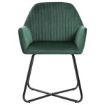 vidaXL Scaune de sufragerie, 2 buc., verde, catifea vidaXL Scaune de sufragerie, 2 buc., verde, catifea