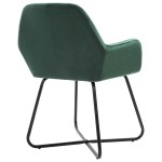 vidaXL Scaune de sufragerie, 2 buc., verde, catifea vidaXL Scaune de sufragerie, 2 buc., verde, catifea
