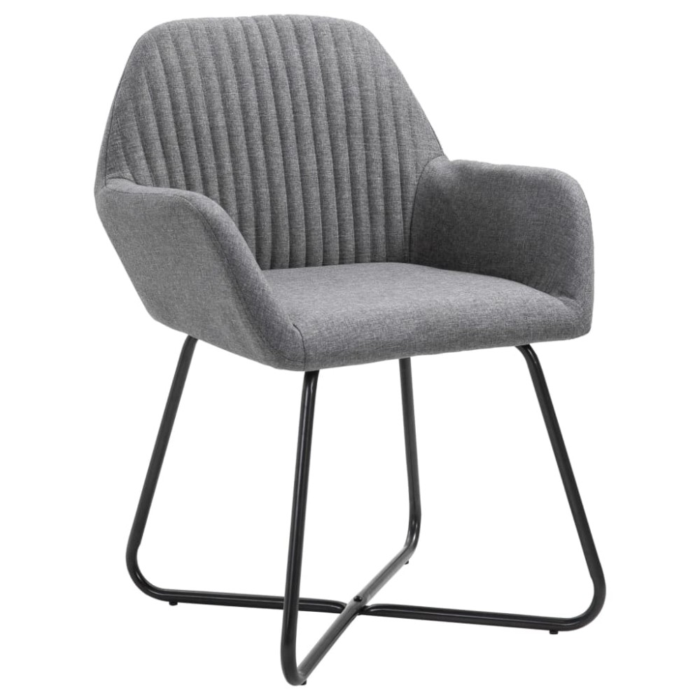 vidaXL Scaune de bucătărie, 2 buc., gri închis, material textil