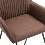 vidaXL Scaune de bucătărie, 2 buc., maro, material textil
