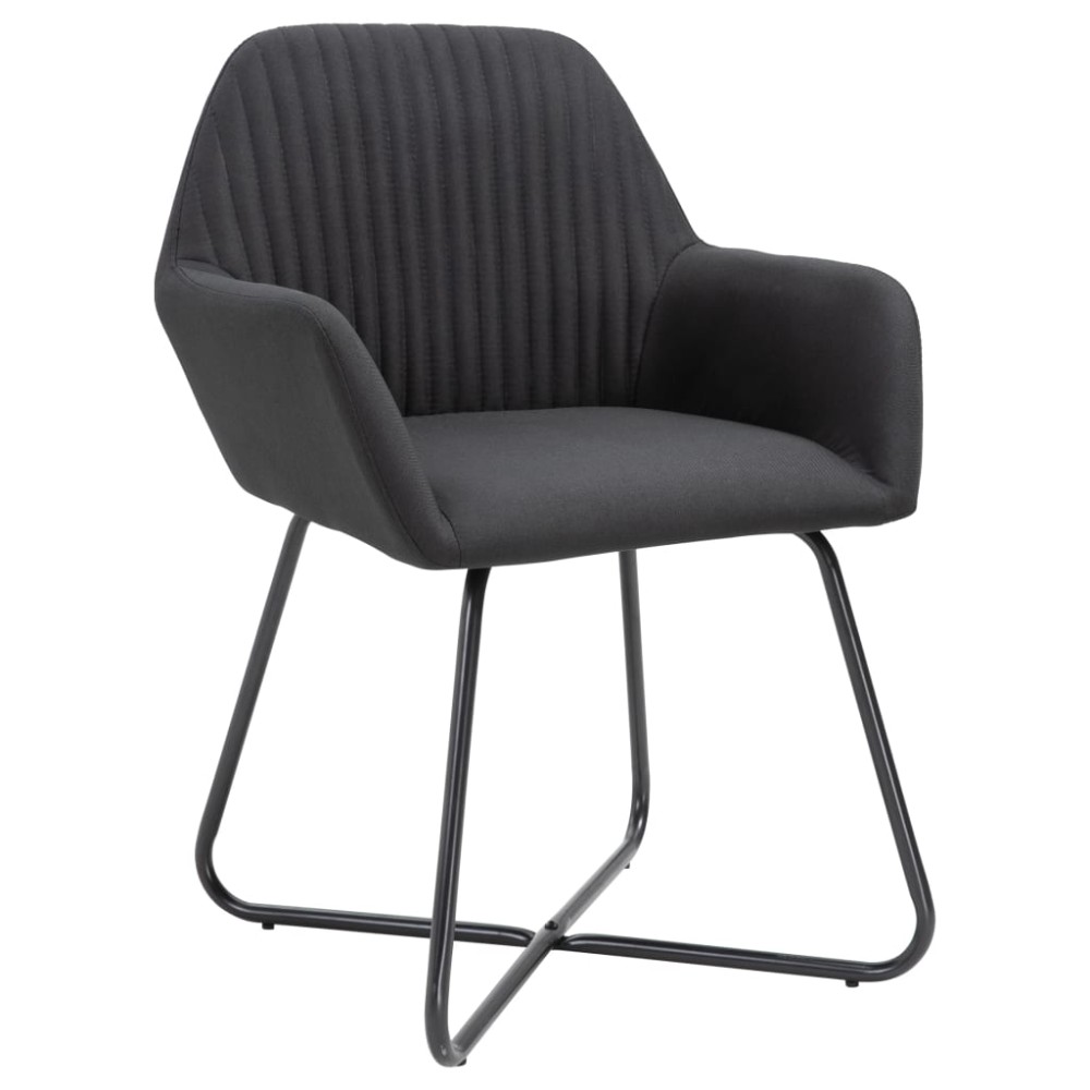 vidaXL Scaune de bucătărie, 2 buc. negru, textil