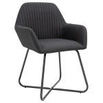 vidaXL Scaune de bucătărie, 2 buc. negru, textil