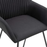 vidaXL Scaune de bucătărie, 2 buc. negru, textil