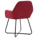vidaXL Scaune de bucătărie, 2 buc., roșu vin, material textil