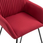 vidaXL Scaune de bucătărie, 2 buc., roșu vin, material textil