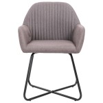 vidaXL Scaune de bucătărie, 2 buc., gri taupe, material textil vidaXL Scaune de bucătărie, 2 buc., gri taupe, material textil