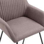 vidaXL Scaune de bucătărie, 2 buc., gri taupe, material textil vidaXL Scaune de bucătărie, 2 buc., gri taupe, material textil