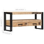 vidaXL Comodă TV, 100 x 30 x 45 cm, lemn masiv de mango