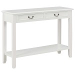 vidaXL Masă consolă, alb, 110 x 35 x 80 cm, lemn vidaXL Masă consolă, alb, 110 x 35 x 80 cm, lemn