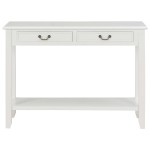 vidaXL Masă consolă, alb, 110 x 35 x 80 cm, lemn vidaXL Masă consolă, alb, 110 x 35 x 80 cm, lemn